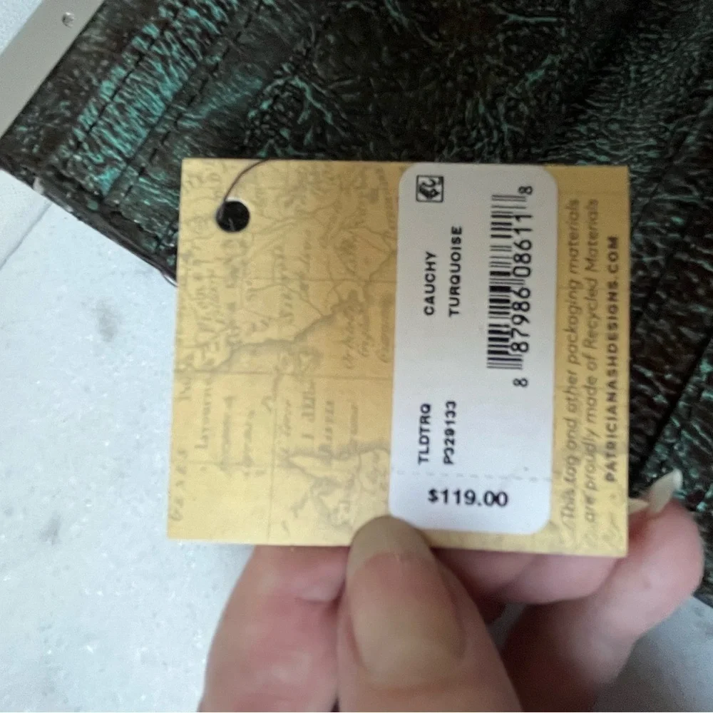 Patricia Nash TOOLED TURQUOISE Leather CAUCHY Wallet $119.00!